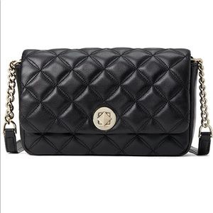 Quilted Black Leather Crossbody Bag with Chain Strap